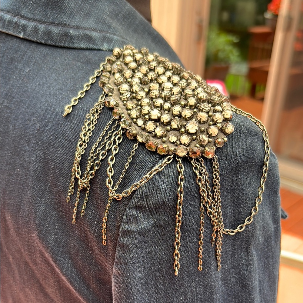 Alice + Olivia Blue Embellished Blazer-Excellent Condition- no missing stones - Picture 5 of 14